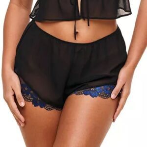 NWOT Adore MeโWomen's Tammy Lingerie Shorts Black & Blue Size Large